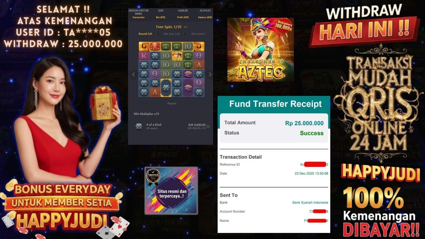 HAPPYJUDI JACKPOT SLOT TREASURES OF AZTEC